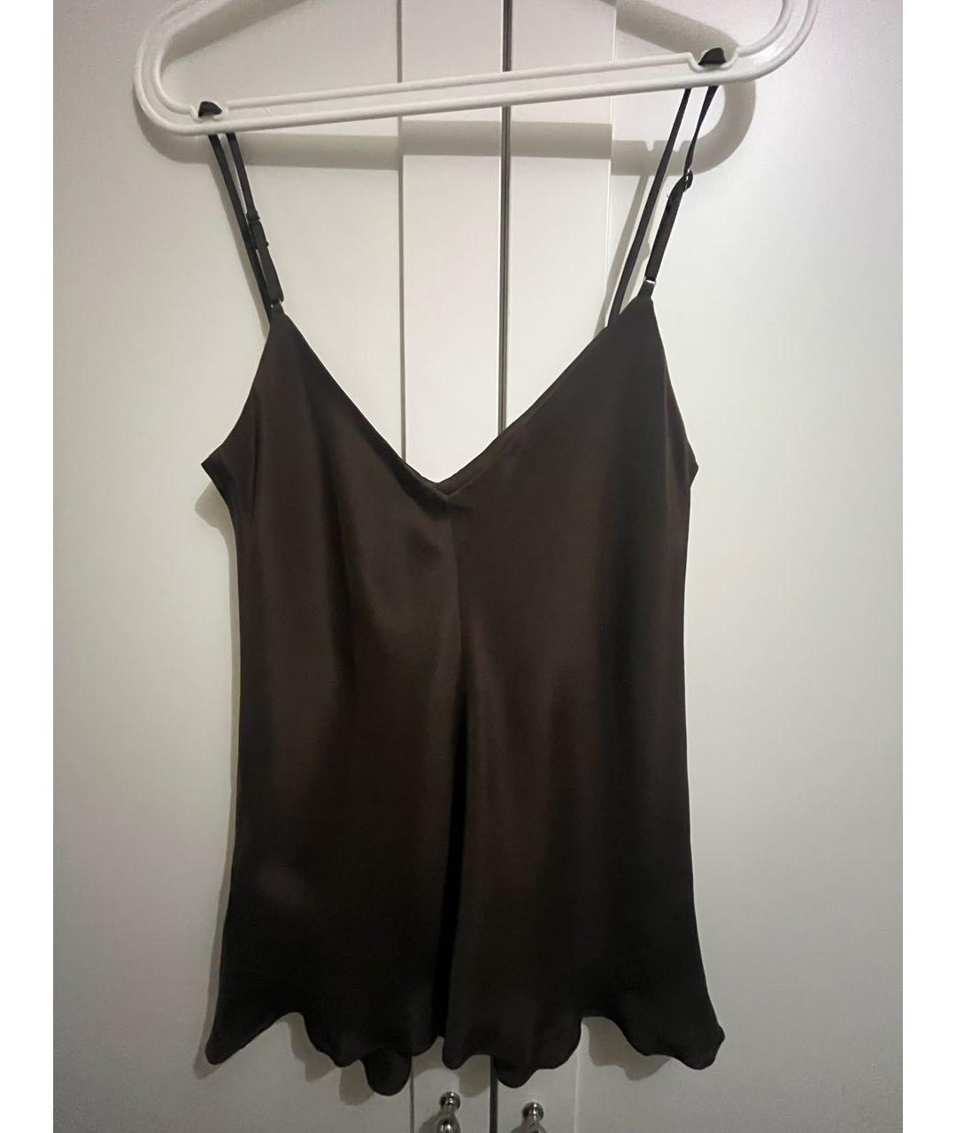 12 STOREEZ Коричневая шелковая майка, фото 2