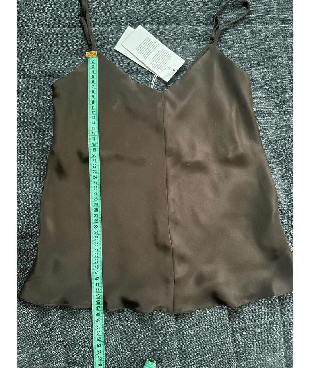 12 STOREEZ Коричневая шелковая майка, фото 5