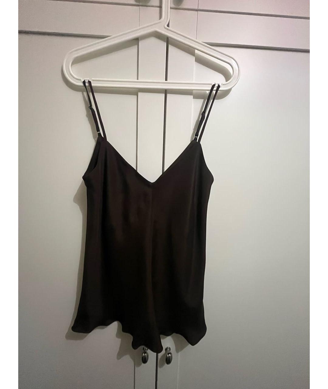 12 STOREEZ Коричневая шелковая майка, фото 7