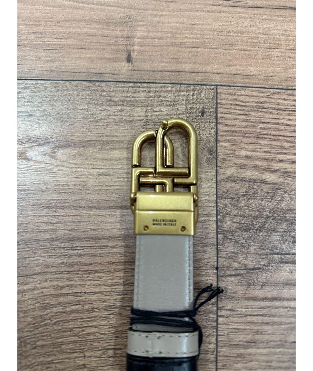 BALENCIAGA Черный кожаный ремень, фото 6