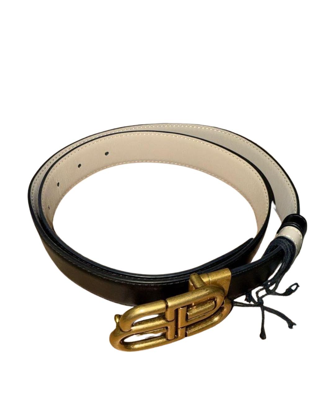 BALENCIAGA Черный кожаный ремень, фото 1