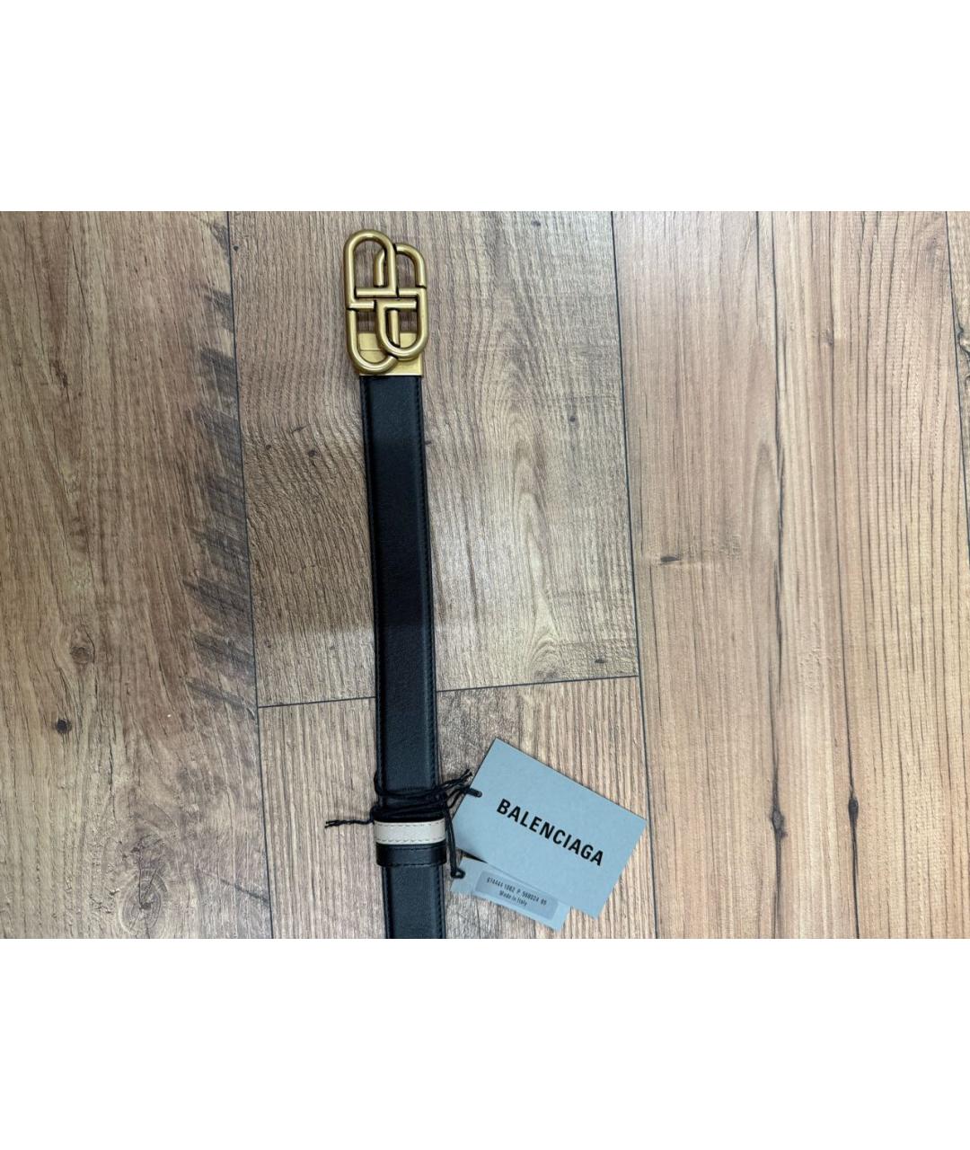 BALENCIAGA Черный кожаный ремень, фото 8