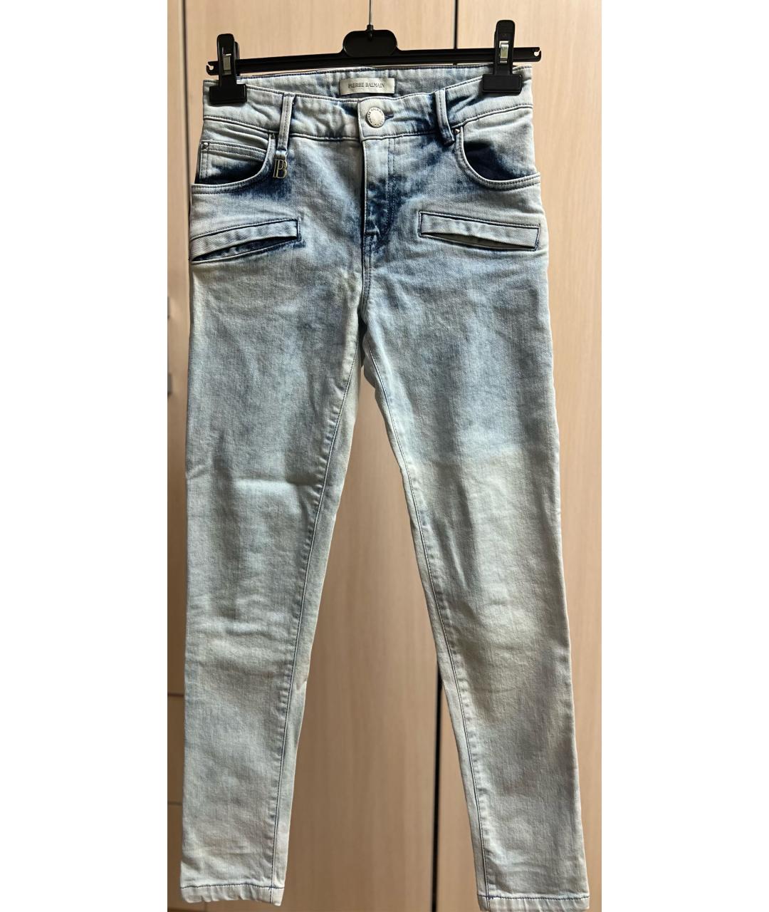 PIERRE BALMAIN Голубые хлопковые джинсы слим, фото 8