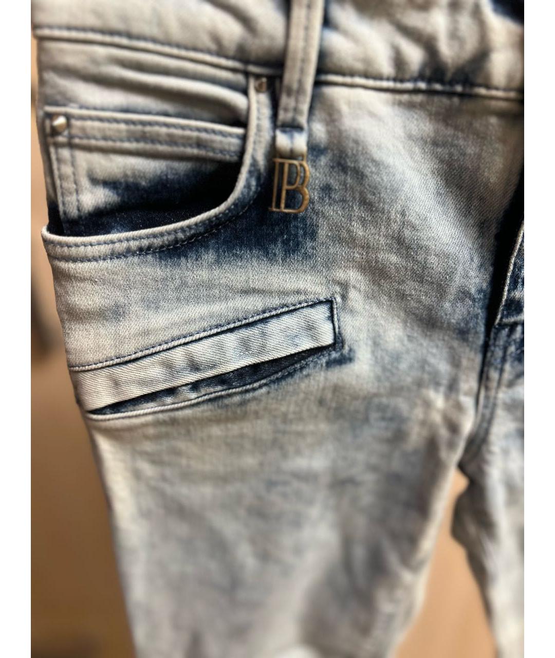 PIERRE BALMAIN Голубые хлопковые джинсы слим, фото 4