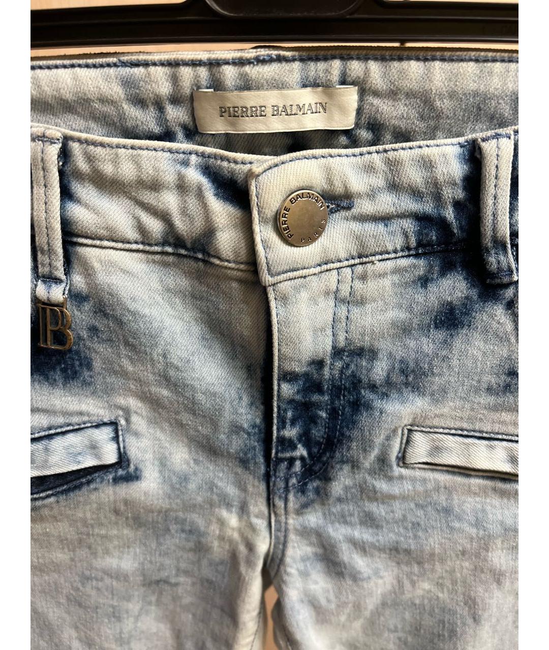 PIERRE BALMAIN Голубые хлопковые джинсы слим, фото 3