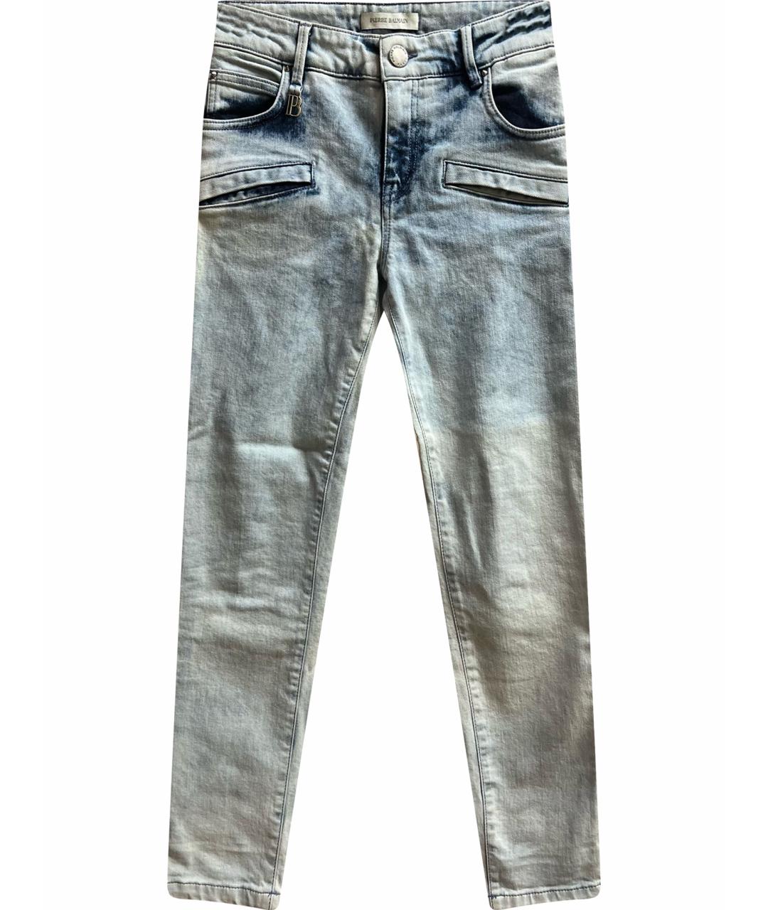 PIERRE BALMAIN Голубые хлопковые джинсы слим, фото 1