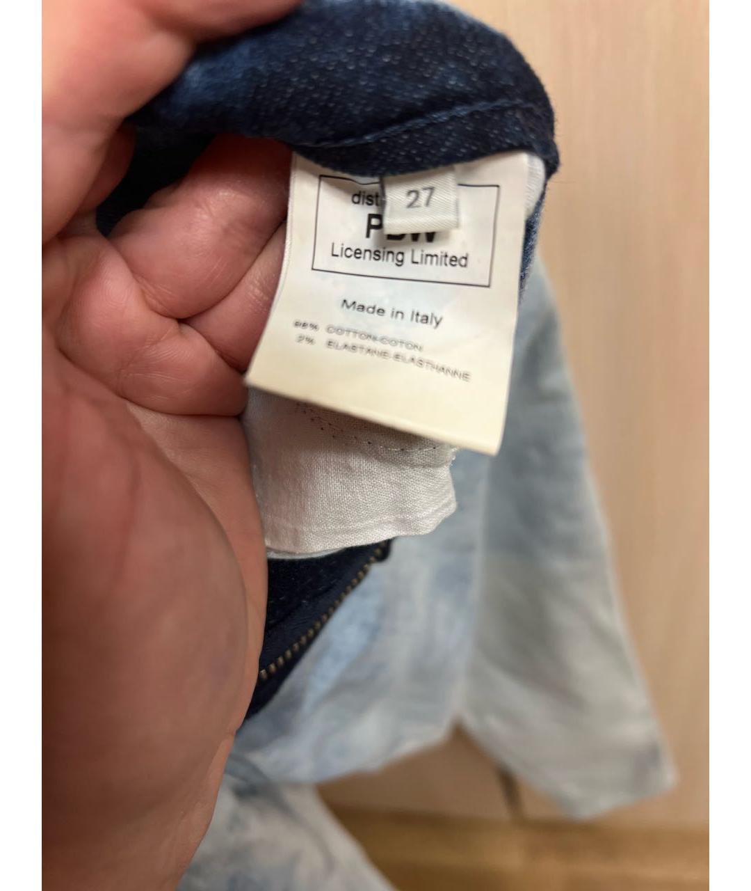 PIERRE BALMAIN Голубые хлопковые джинсы слим, фото 6