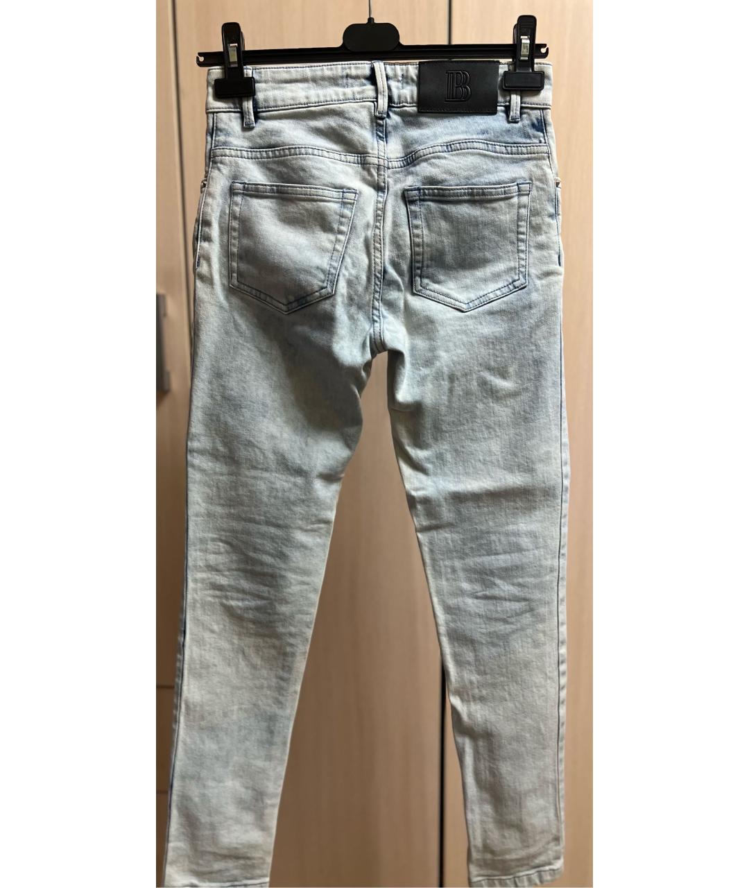 PIERRE BALMAIN Голубые хлопковые джинсы слим, фото 2