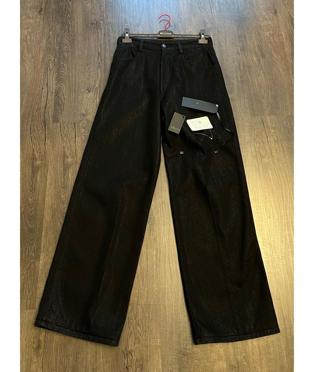 KITON Черные хлопковые джинсы клеш, фото 9