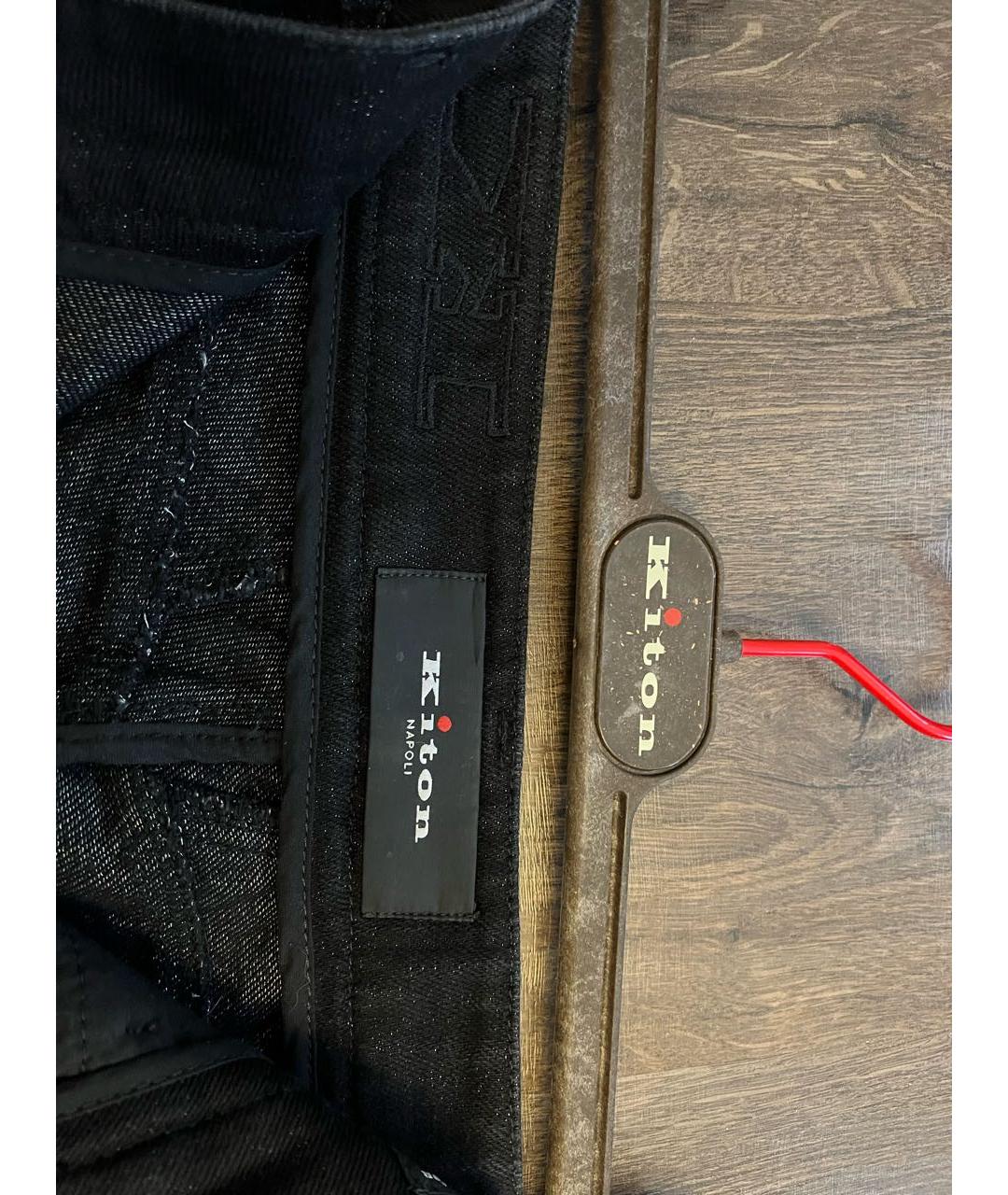 KITON Черные хлопковые джинсы клеш, фото 3