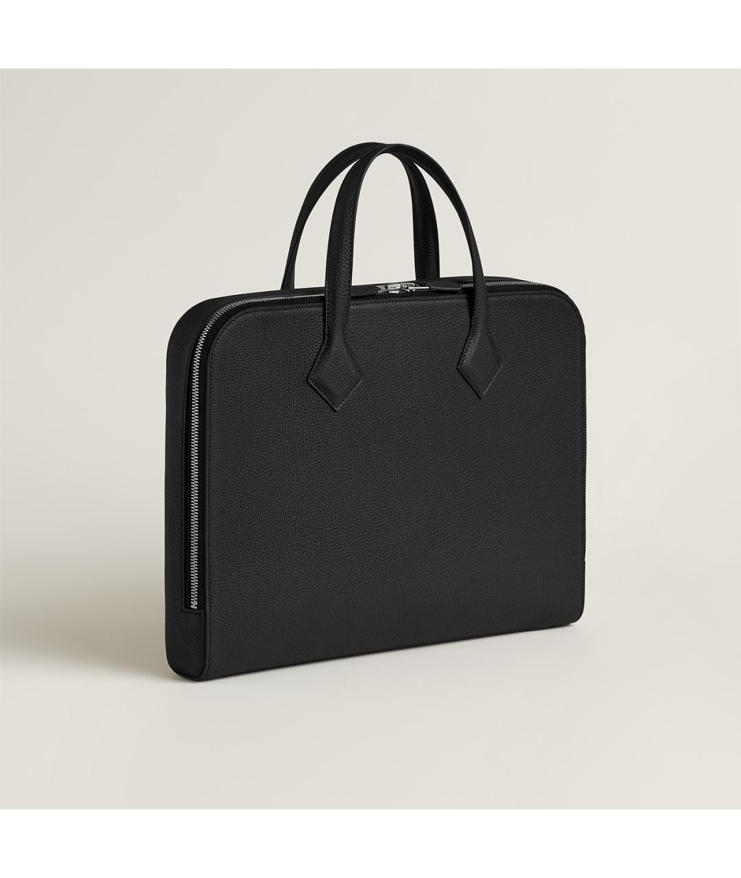HERMES Черный кожаный портфель, фото 3