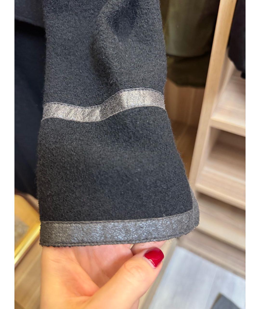 EMPORIO ARMANI Черное шерстяное пальто, фото 4