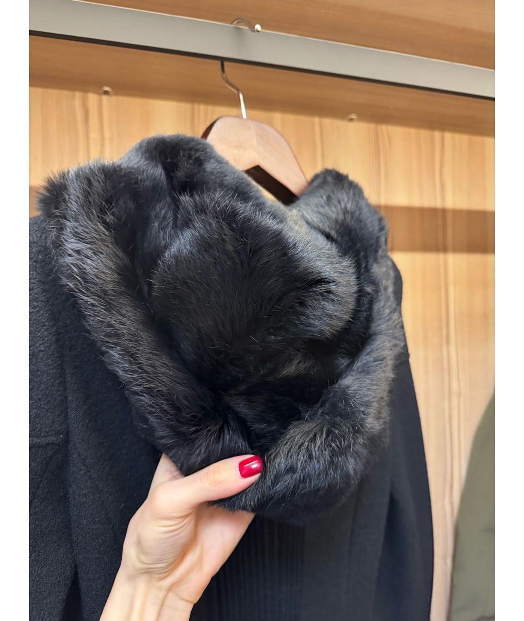 EMPORIO ARMANI Черное шерстяное пальто, фото 3