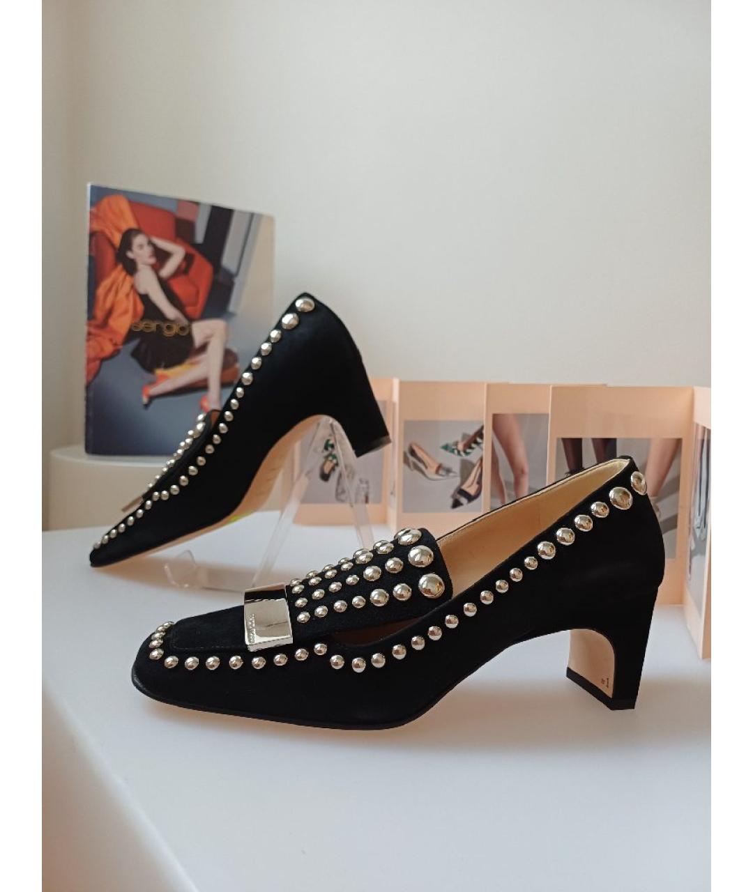 SERGIO ROSSI Черные замшевые туфли, фото 5