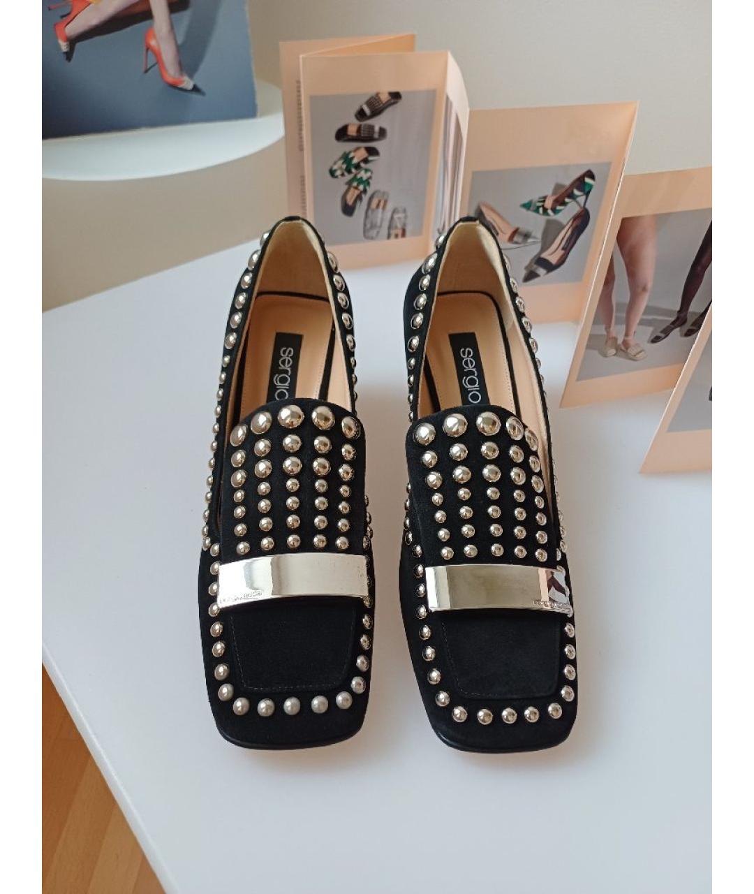 SERGIO ROSSI Черные замшевые туфли, фото 6