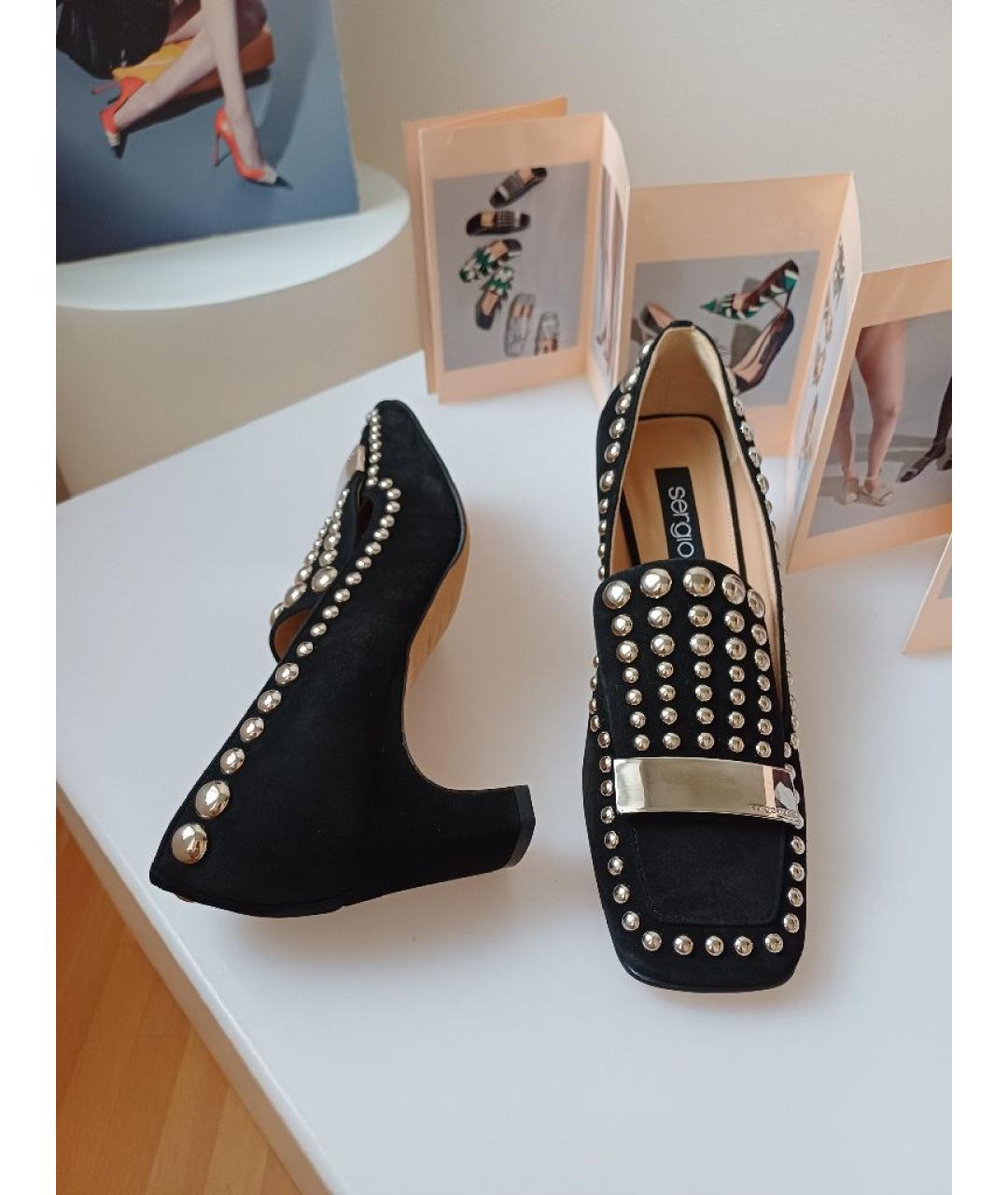 SERGIO ROSSI Черные замшевые туфли, фото 7