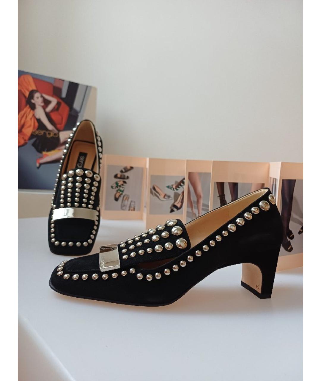 SERGIO ROSSI Черные замшевые туфли, фото 4