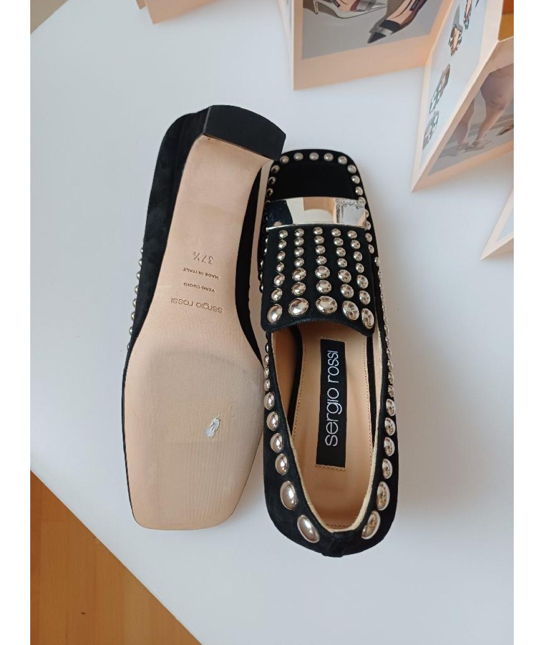 SERGIO ROSSI Черные замшевые туфли, фото 9