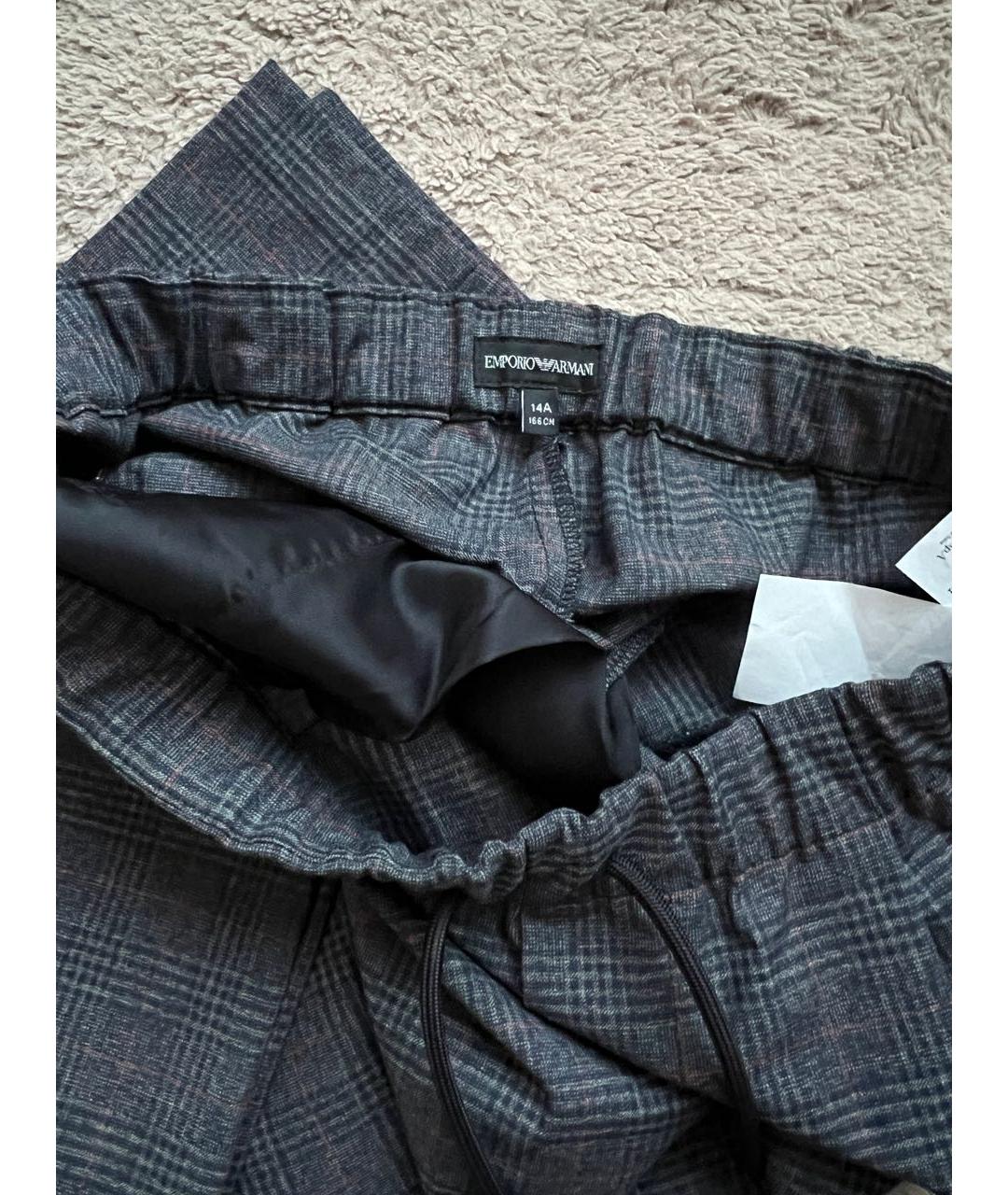 EMPORIO ARMANI Антрацитовые полиэстеровые брюки и шорты, фото 4