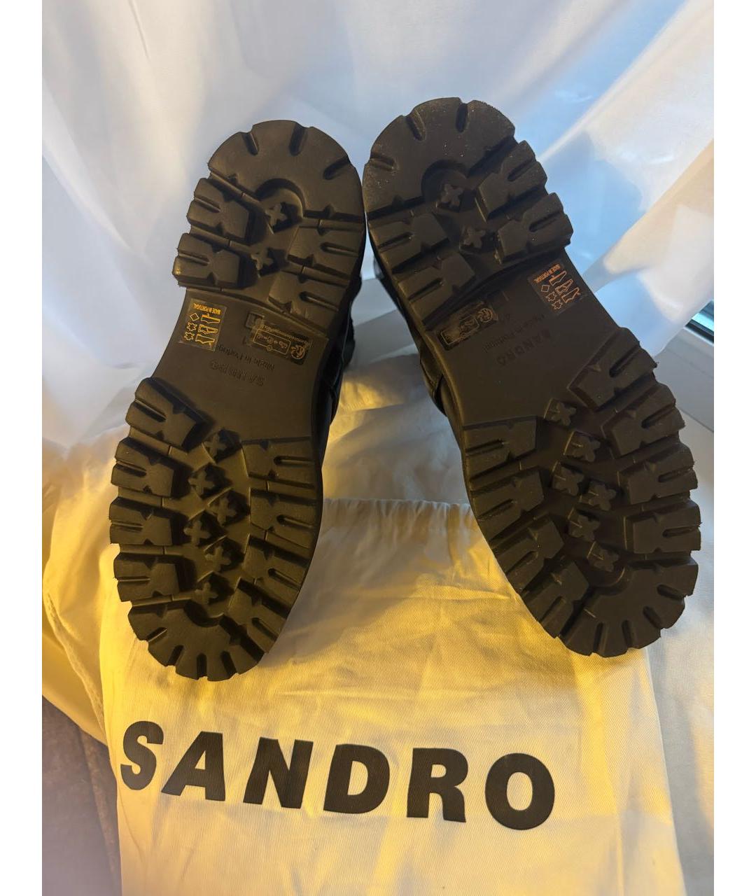 SANDRO Черные кожаные ботинки, фото 4