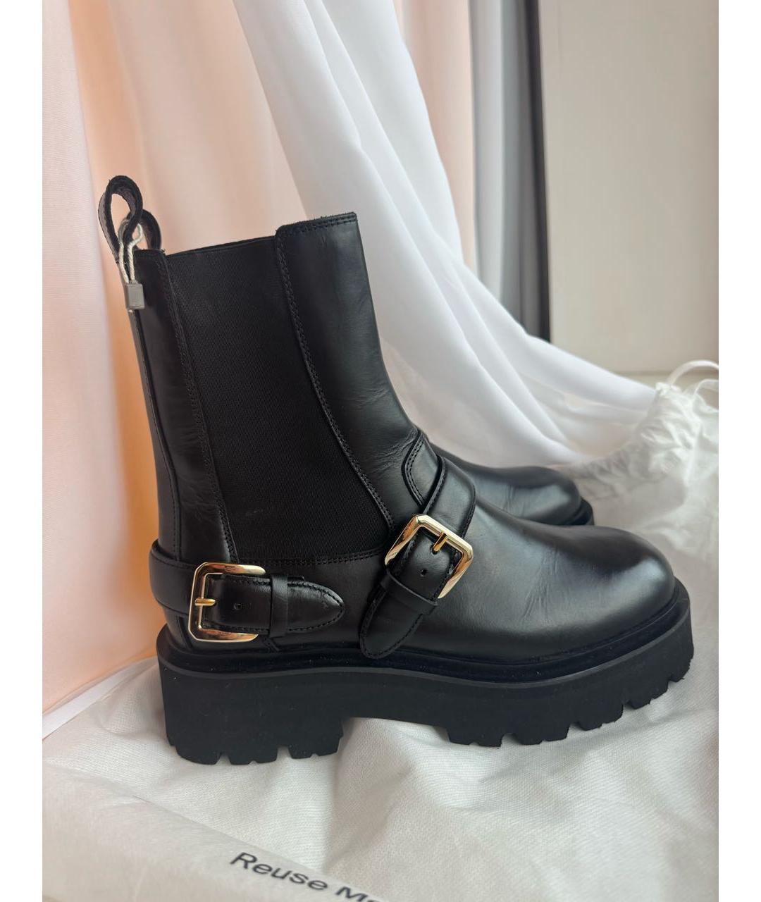 SANDRO Черные кожаные ботинки, фото 2