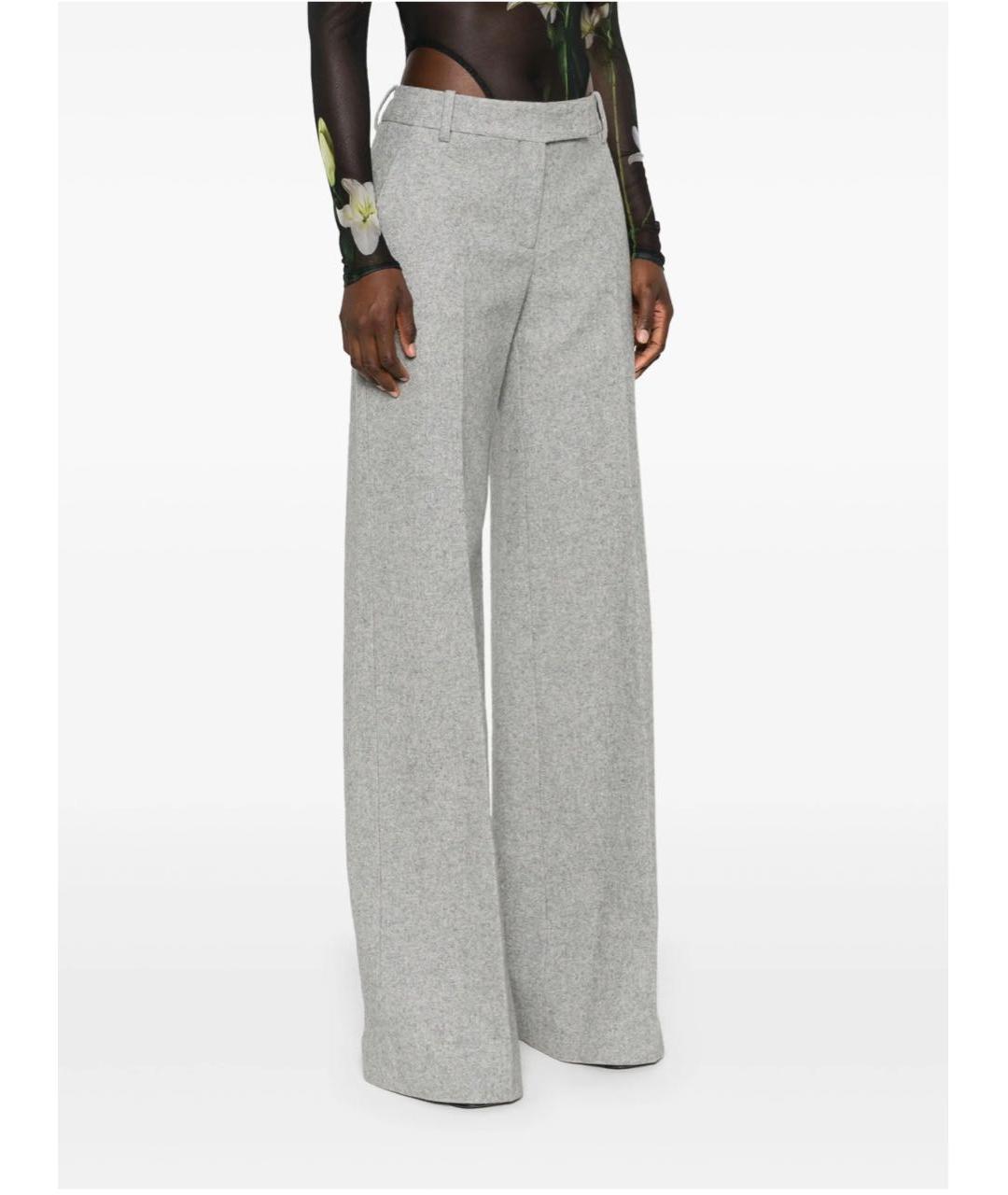 ERMANNO SCERVINO Серые шерстяные брюки широкие, фото 4