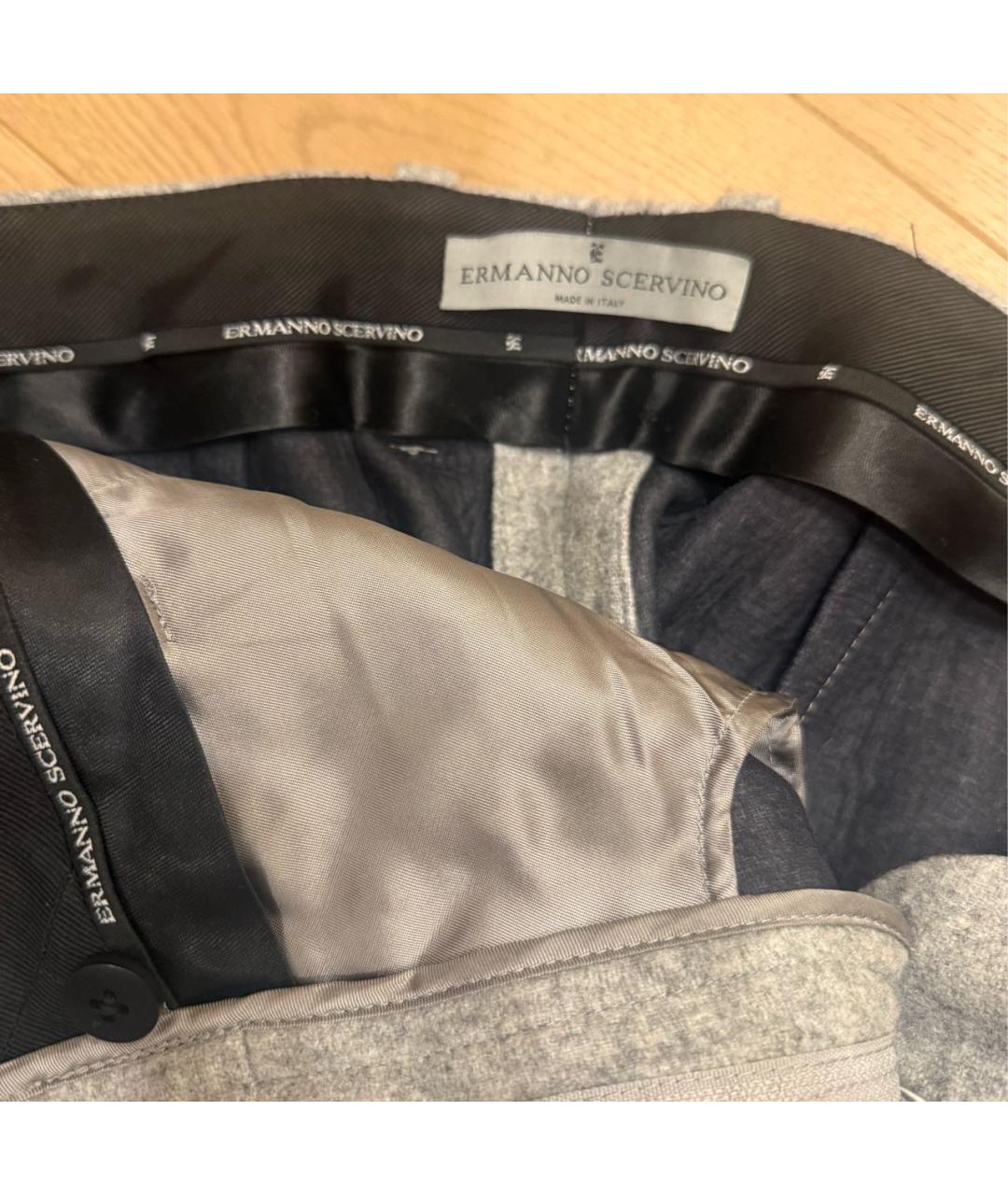 ERMANNO SCERVINO Серые шерстяные брюки широкие, фото 3