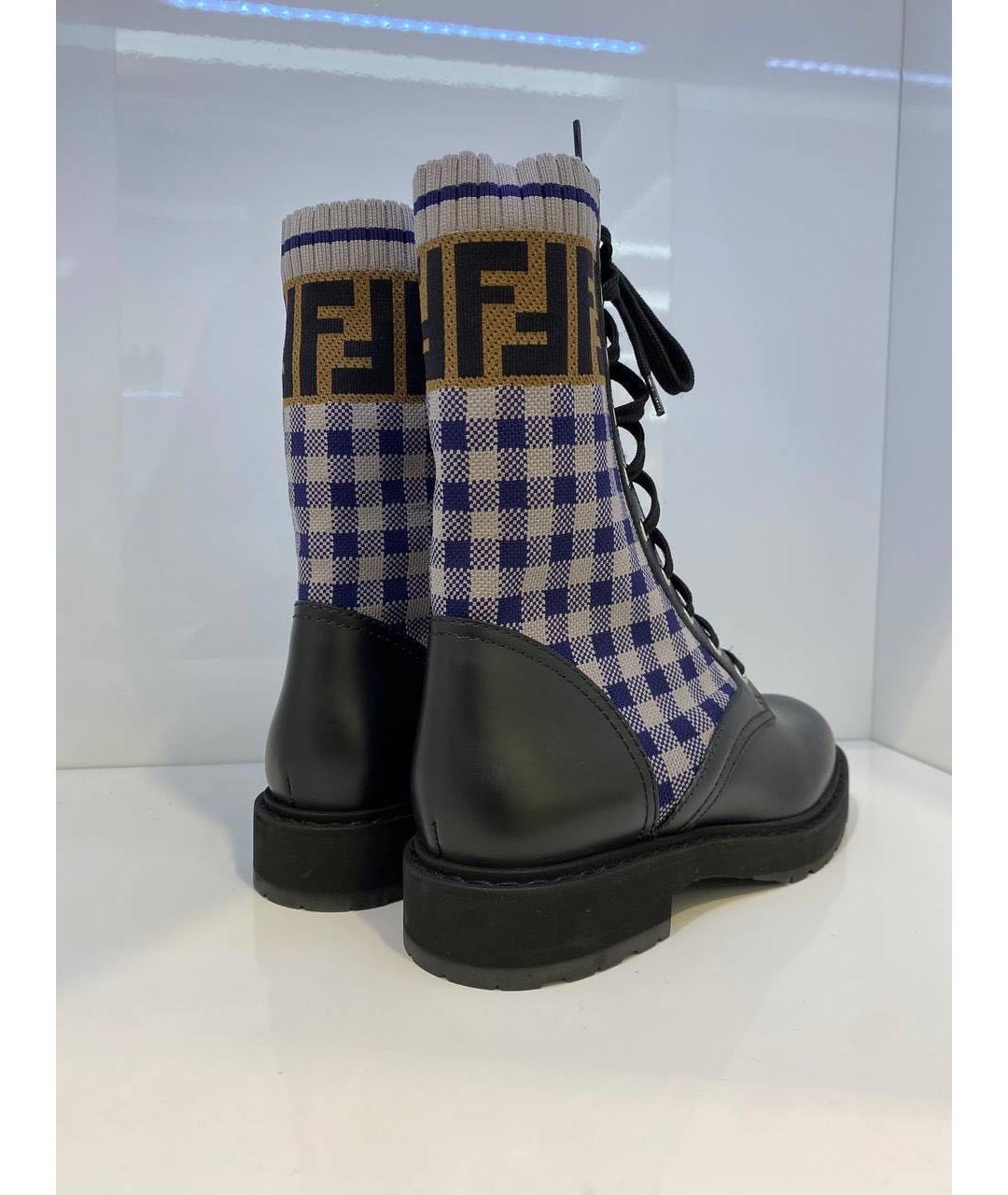 FENDI Черные кожаные ботинки, фото 4