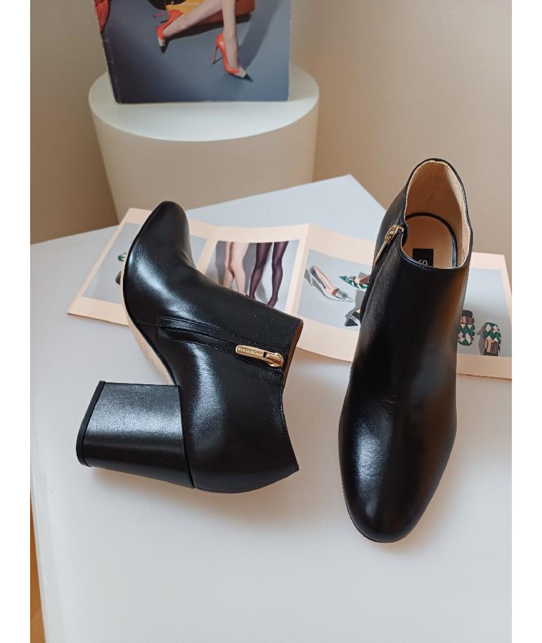 SERGIO ROSSI Черные кожаные ботильоны, фото 3