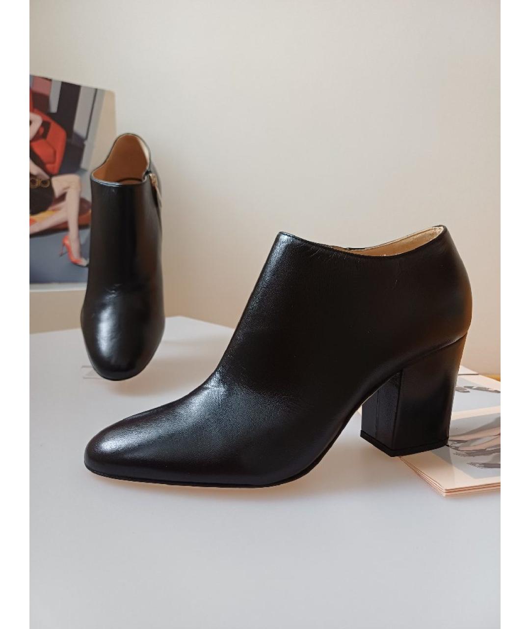SERGIO ROSSI Черные кожаные ботильоны, фото 2