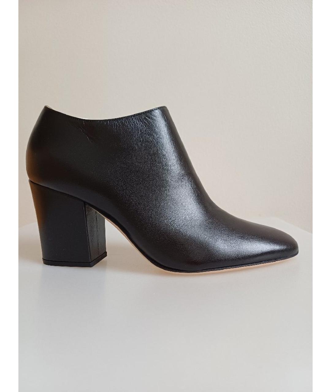 SERGIO ROSSI Черные кожаные ботильоны, фото 9