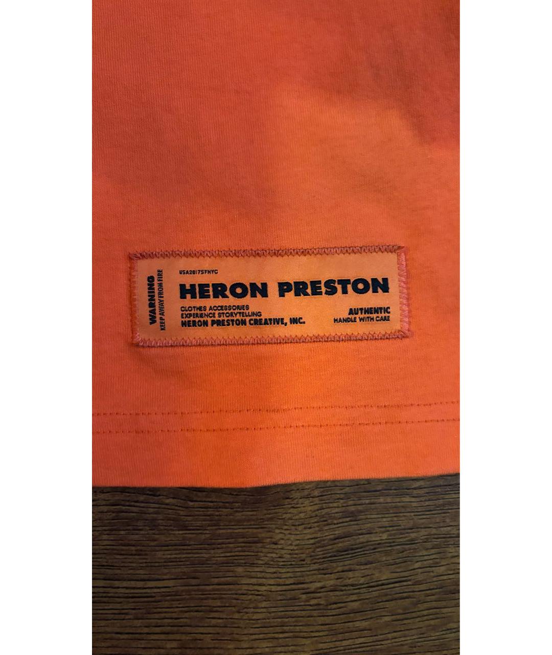 HERON PRESTON Оранжевая хлопковая футболка, фото 4