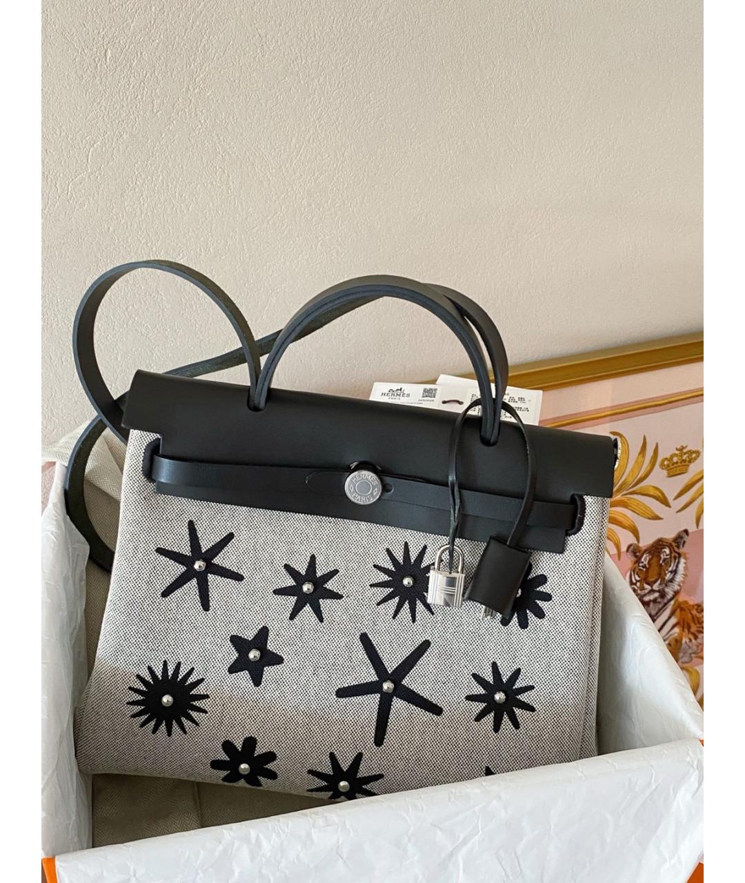 HERMES Серая тканевая сумка через плечо, фото 2