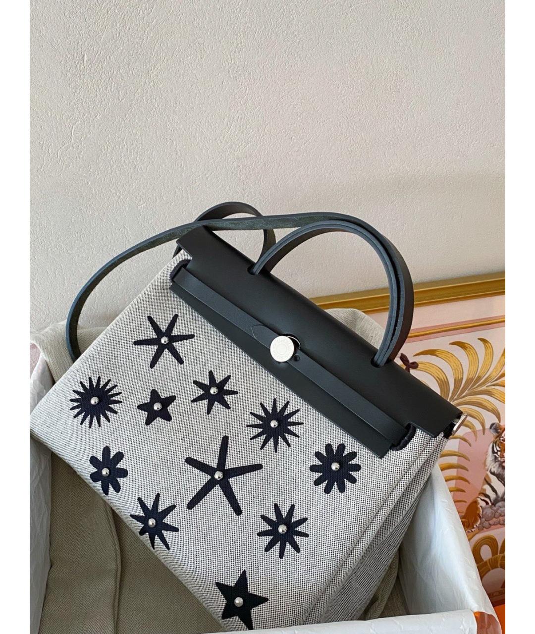 HERMES Серая тканевая сумка через плечо, фото 4