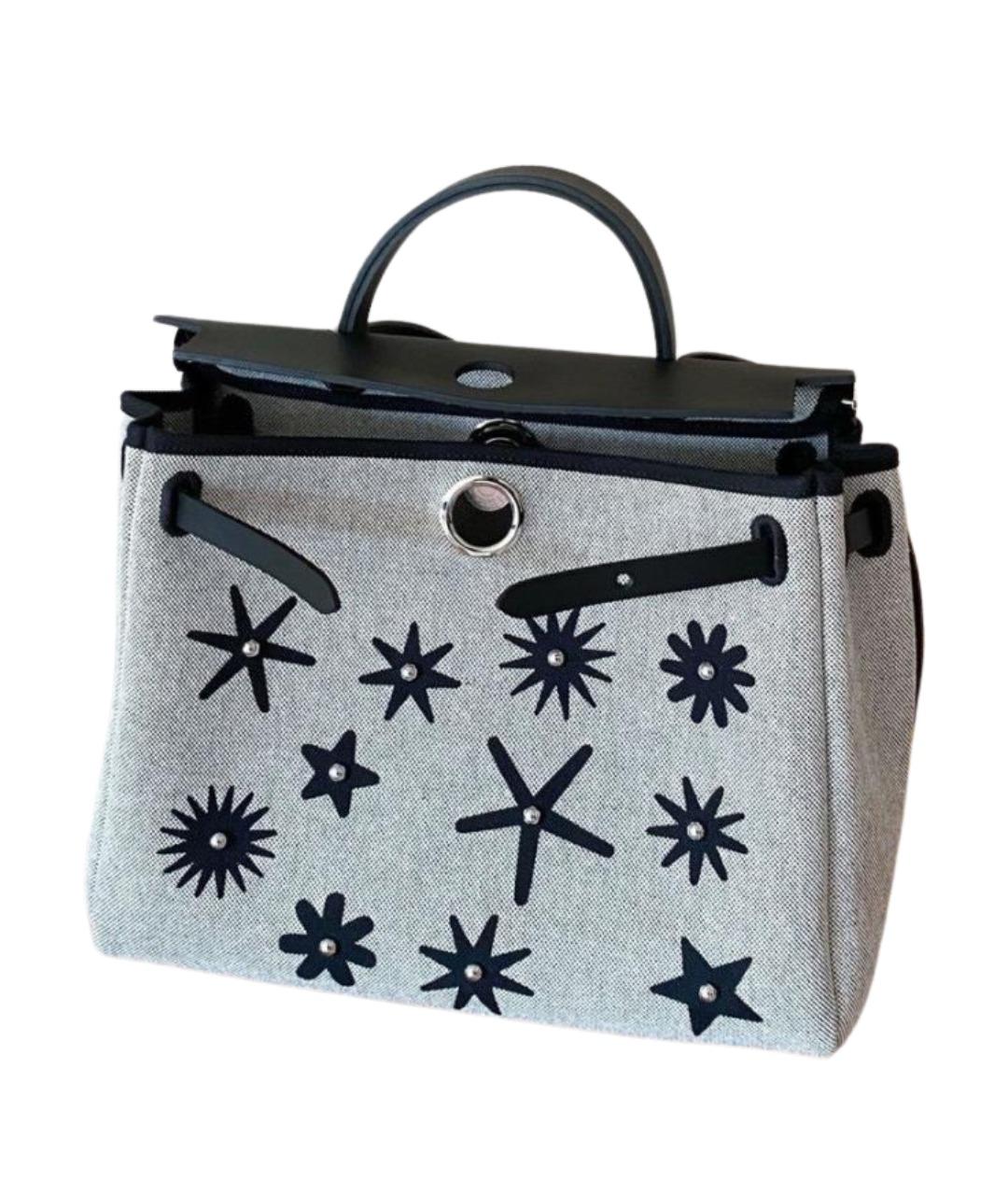 HERMES Серая тканевая сумка через плечо, фото 1