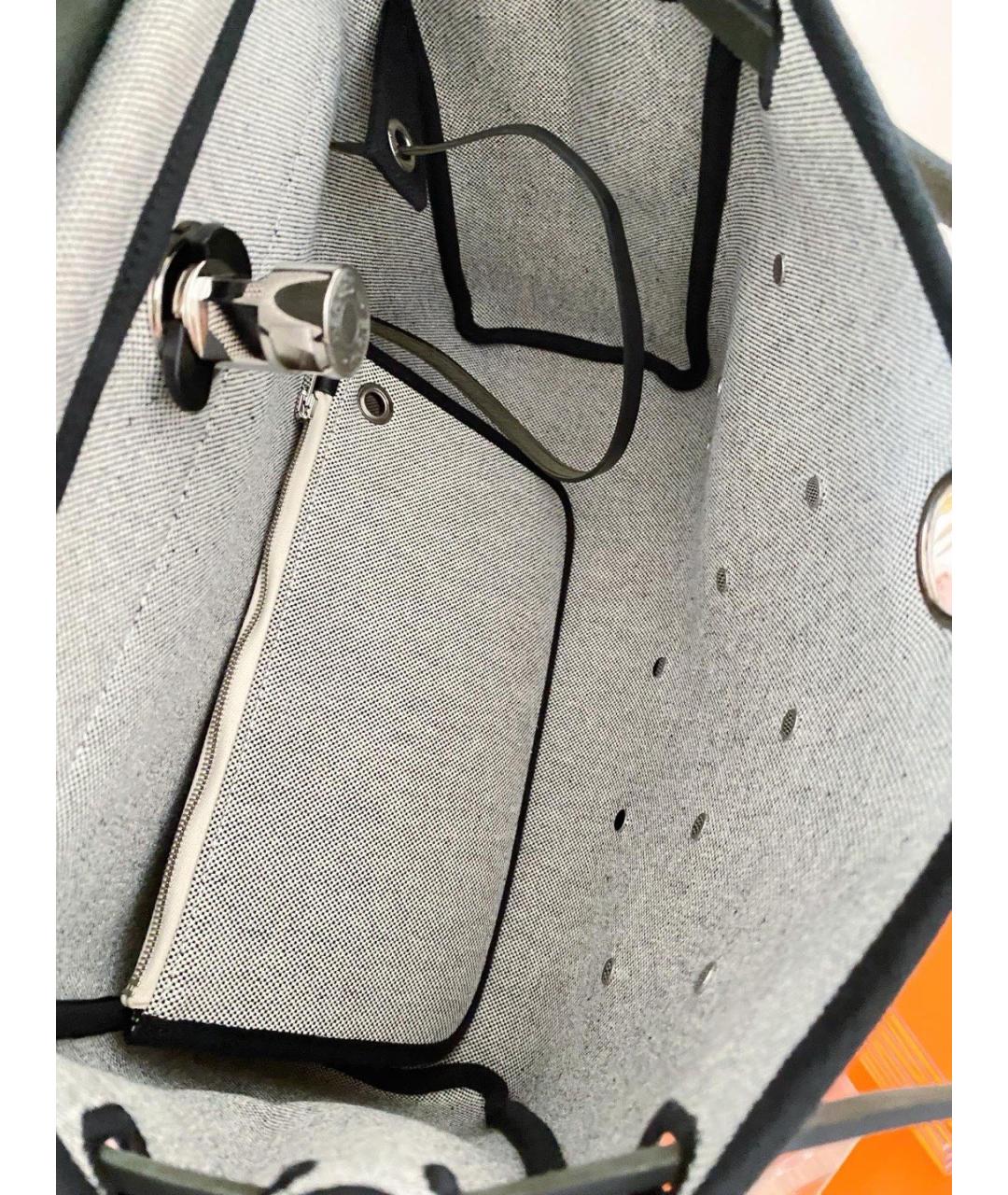 HERMES Серая тканевая сумка через плечо, фото 6