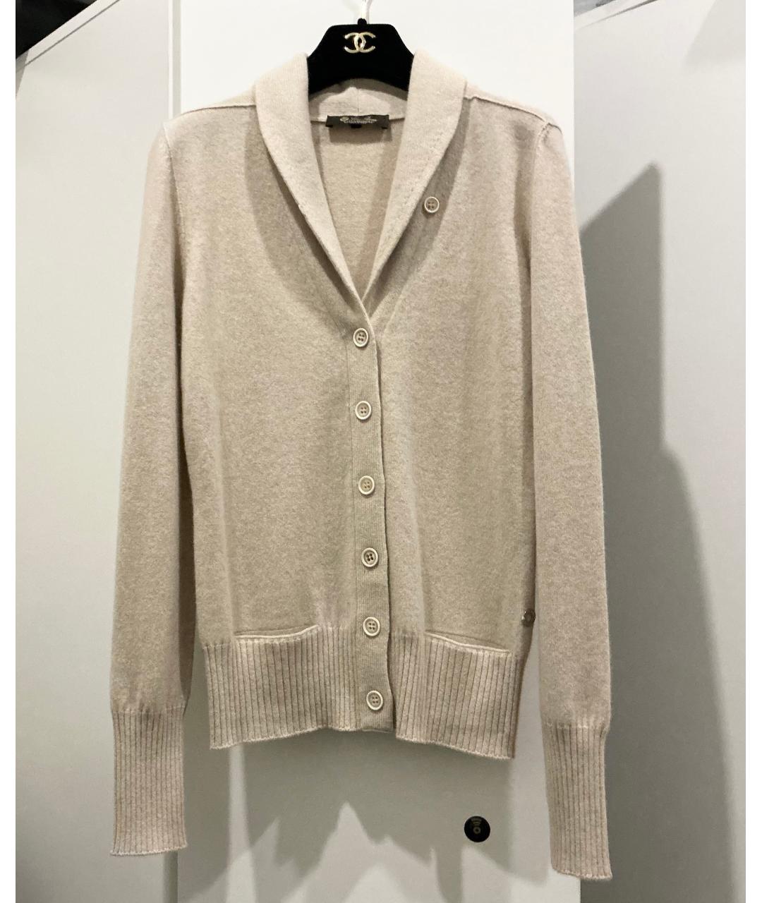 LORO PIANA Бежевый кашемировый кардиган, фото 5