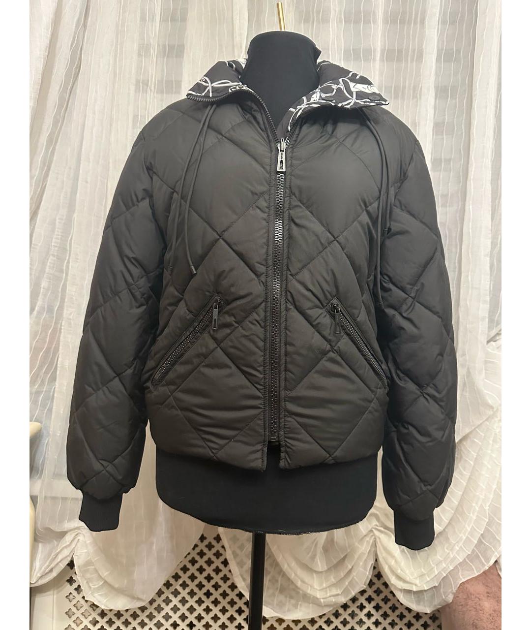 HERMES Черный полиамидовый пуховик, фото 4