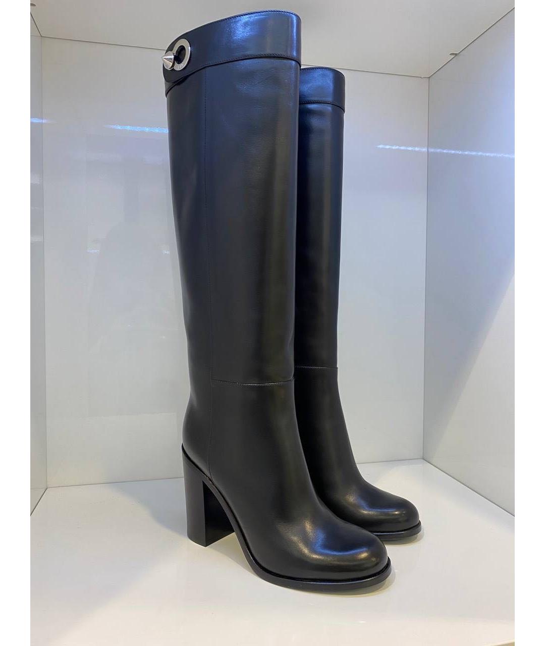 FENDI Черные кожаные сапоги, фото 2