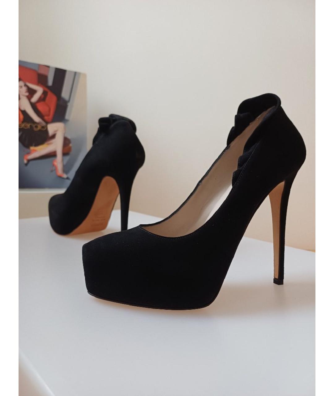 LE SILLA Черные замшевые туфли, фото 2