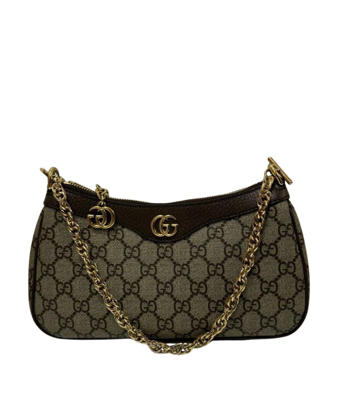 GUCCI Бежевая кожаная сумка с короткими ручками, фото 1