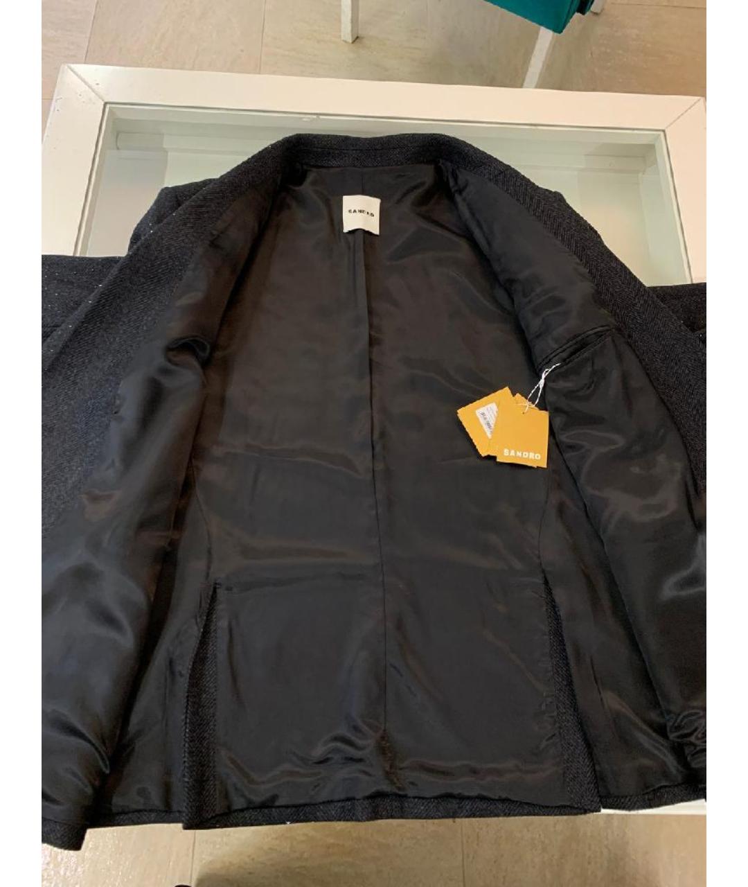 SANDRO Серый шерстяной костюм с брюками, фото 3