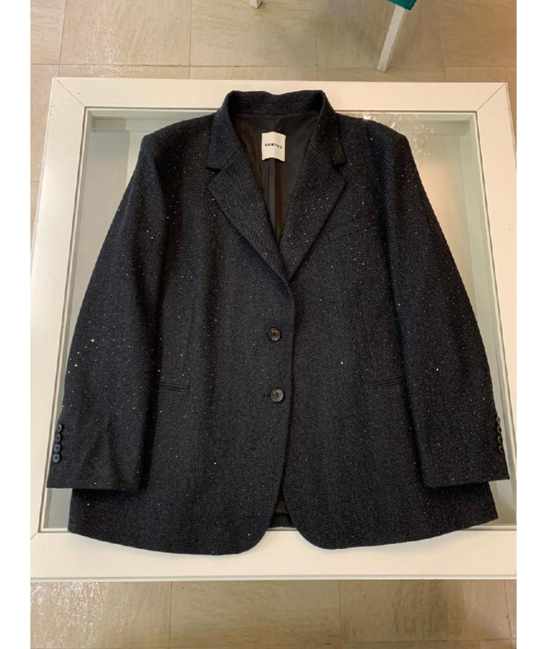 SANDRO Серый шерстяной костюм с брюками, фото 10