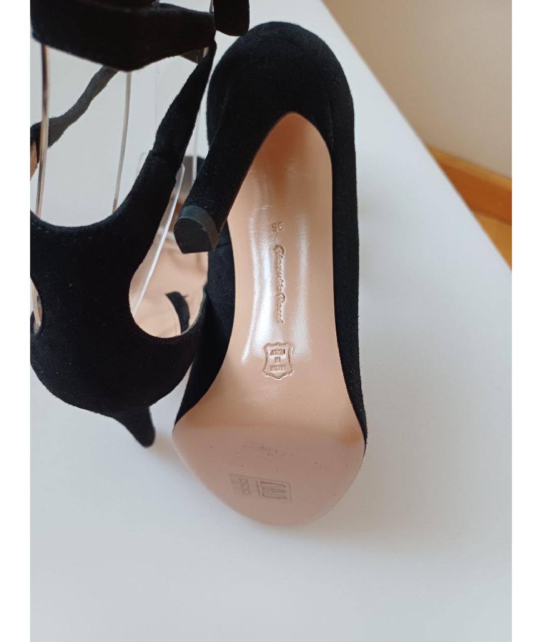 GIANVITO ROSSI Черные замшевые туфли, фото 8