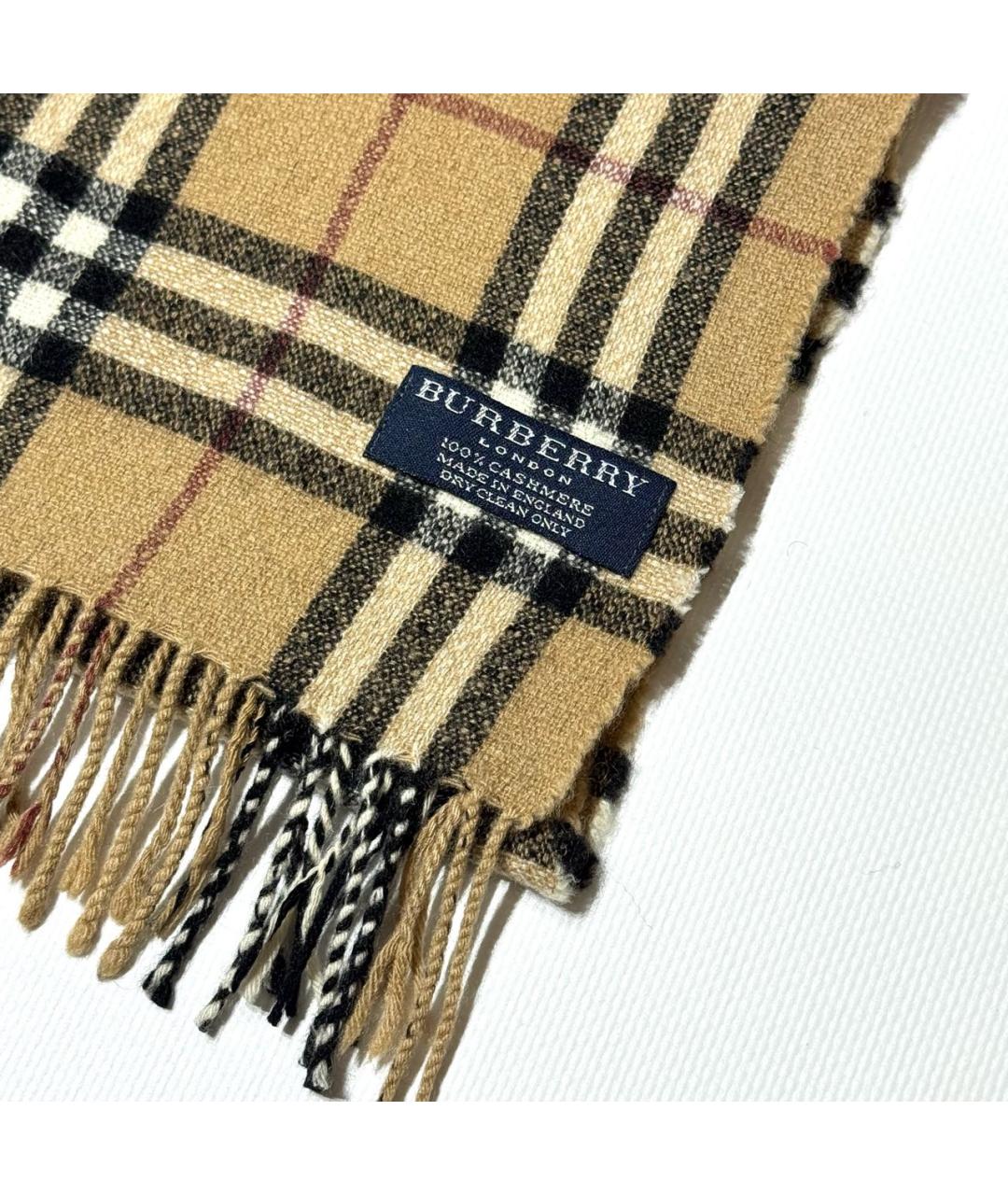 BURBERRY Бежевый кашемировый шарф, фото 4