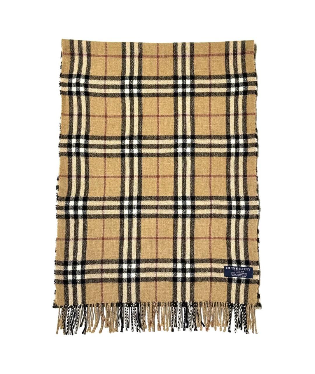 BURBERRY Бежевый кашемировый шарф, фото 1