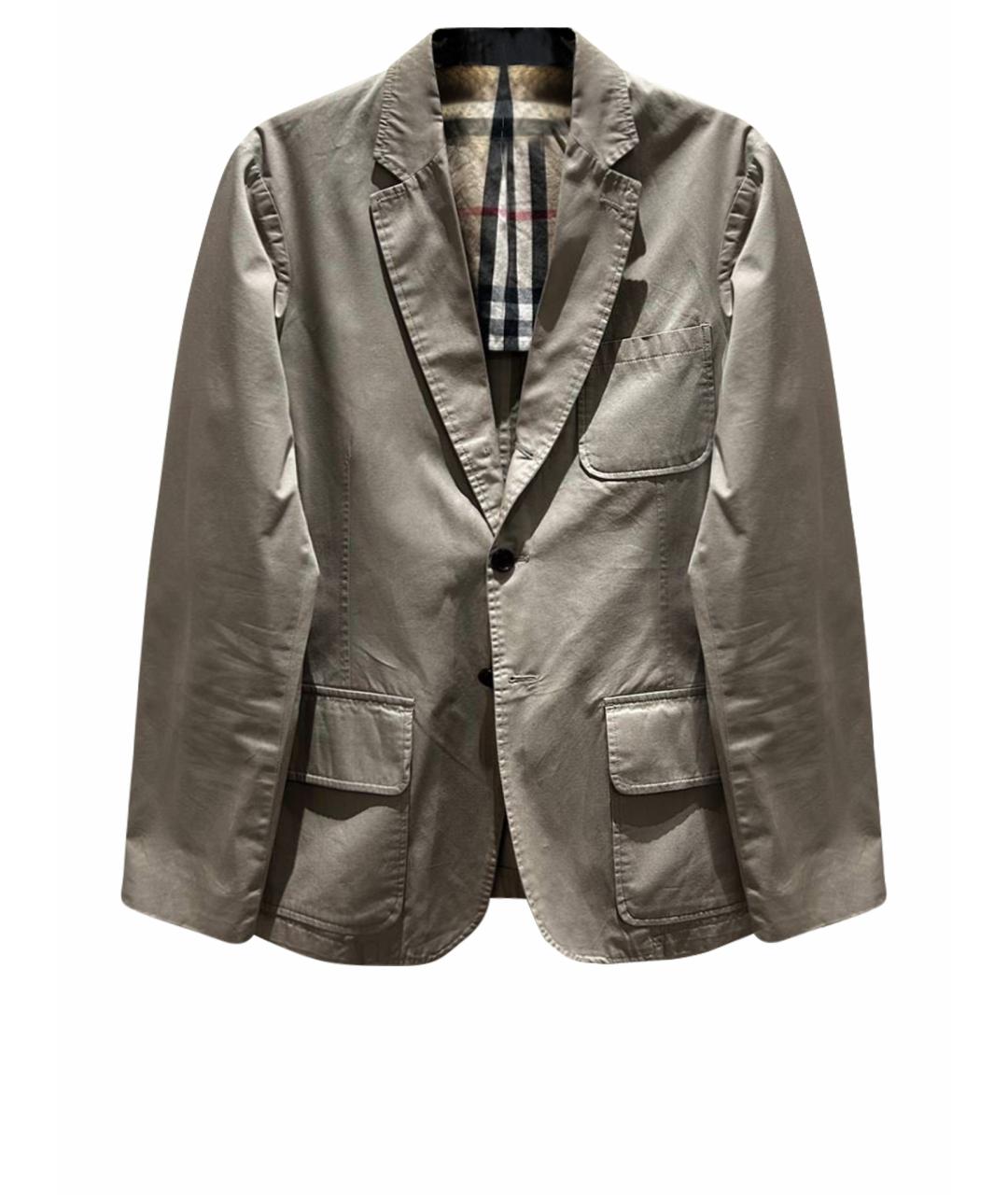 BURBERRY Бежевый хлопковый пиджак, фото 1