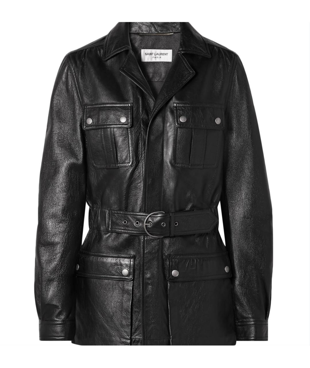 SAINT LAURENT Черная кожаная куртка, фото 1