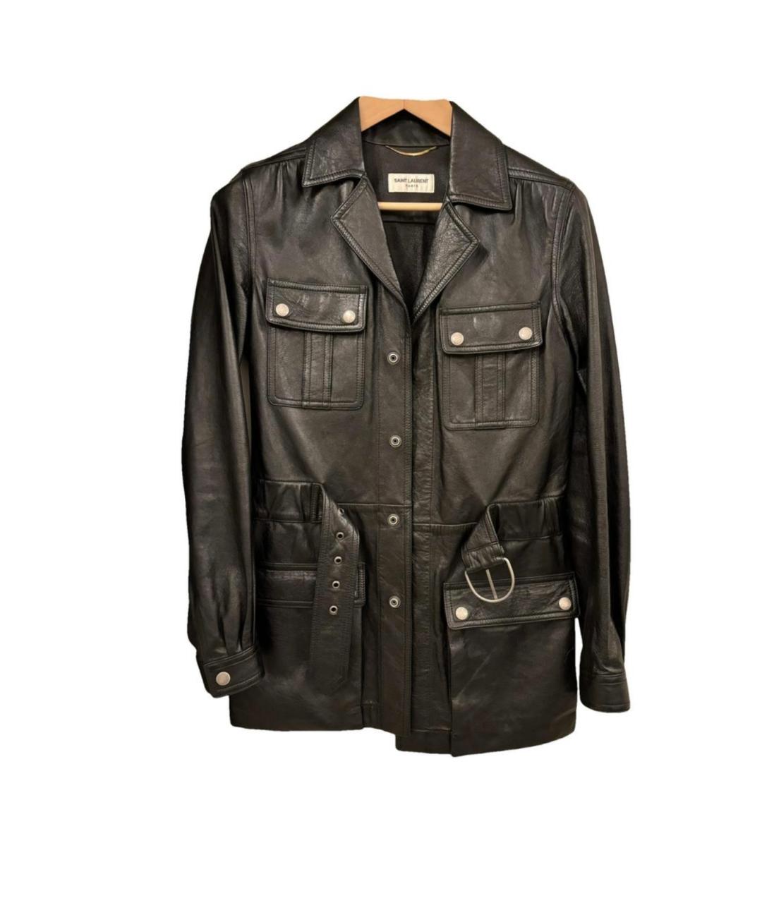 SAINT LAURENT Черная кожаная куртка, фото 4