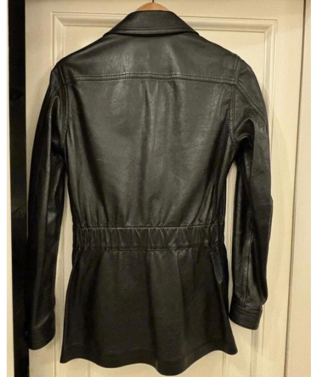 SAINT LAURENT Черная кожаная куртка, фото 3